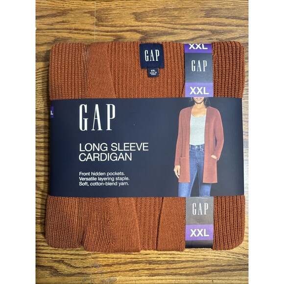 Gap Women's Long Sleeve Open‎ Cardigan Size XXL Gingerbread - Picture 1 of 2